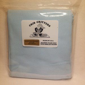 Light Blue 30" x 40" Receiving Blanket 100% Cotton